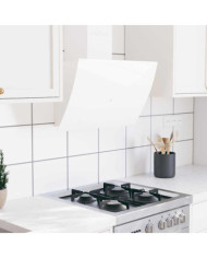 Hotte murale 60 cm Acier et verre trempé Blanc | Mobilier & Déco