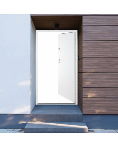 Porte d'entrée blanc 90x200 cm aluminium | Mobilier & Déco