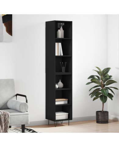 Buffet haut Noir 34,5x32,5x180 cm Bois d'ingénierie | Mobilier & Déco