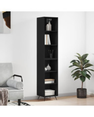 Buffet haut Noir 34,5x32,5x180 cm Bois d'ingénierie | Mobilier & Déco