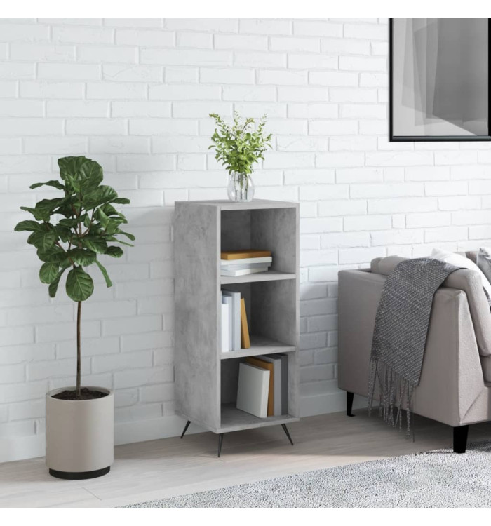 Armoire à étagères gris béton 34,5x32,5x90 cm bois d'ingénierie | Mobilier & Déco