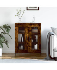 Buffet chêne fumé 69,5x34x90 cm bois d'ingénierie | Mobilier & Déco