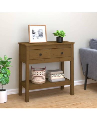Table console Marron miel 75x35x75 cm Bois massif de pin | Mobilier & Déco