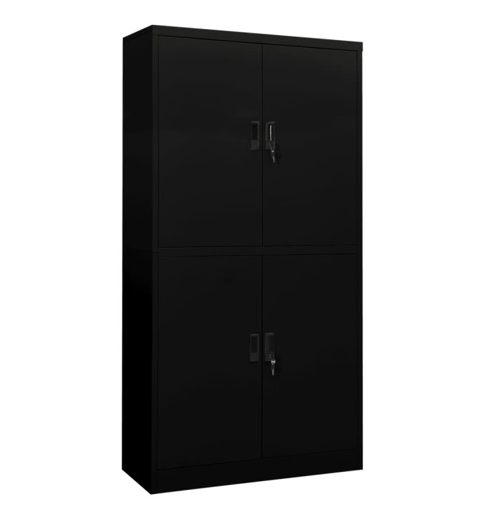 Armoire de bureau Noir 90x40x180 cm Acier | Mobilier & Déco