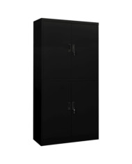 Armoire de bureau Noir 90x40x180 cm Acier | Mobilier & Déco