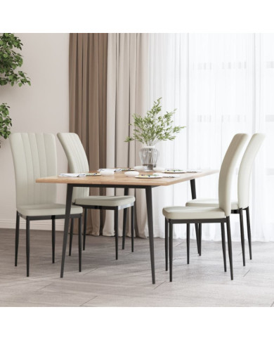 Chaises à manger lot de 4 Crème Velours | Mobilier & Déco