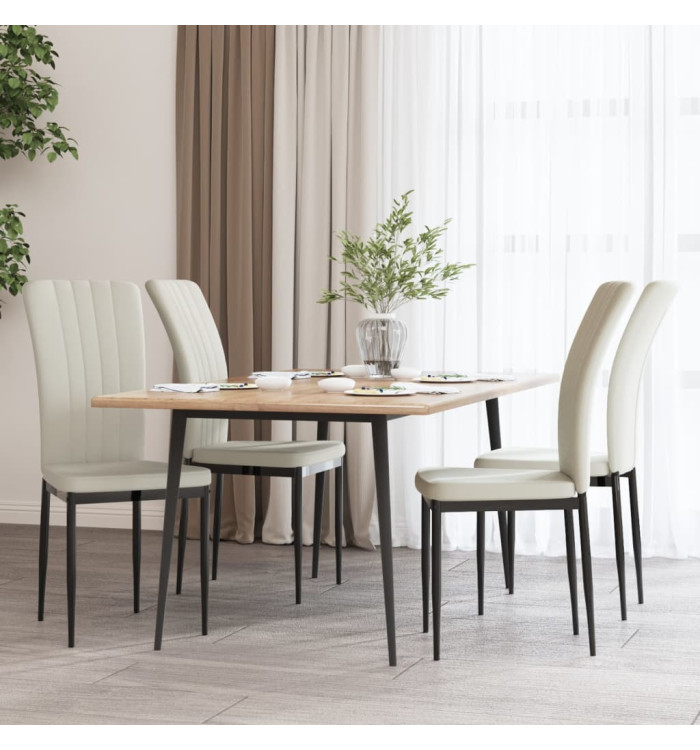 Chaises à manger lot de 4 Crème Velours | Mobilier & Déco
