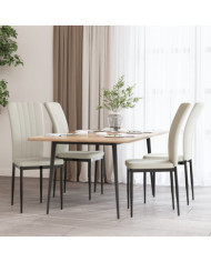 Chaises à manger lot de 4 Crème Velours | Mobilier & Déco