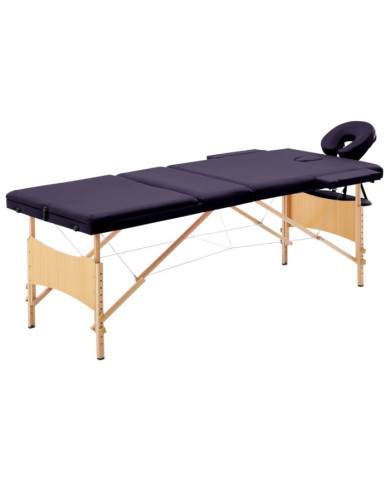Table de massage pliable 3 zones Bois Violet | Mobilier & Déco