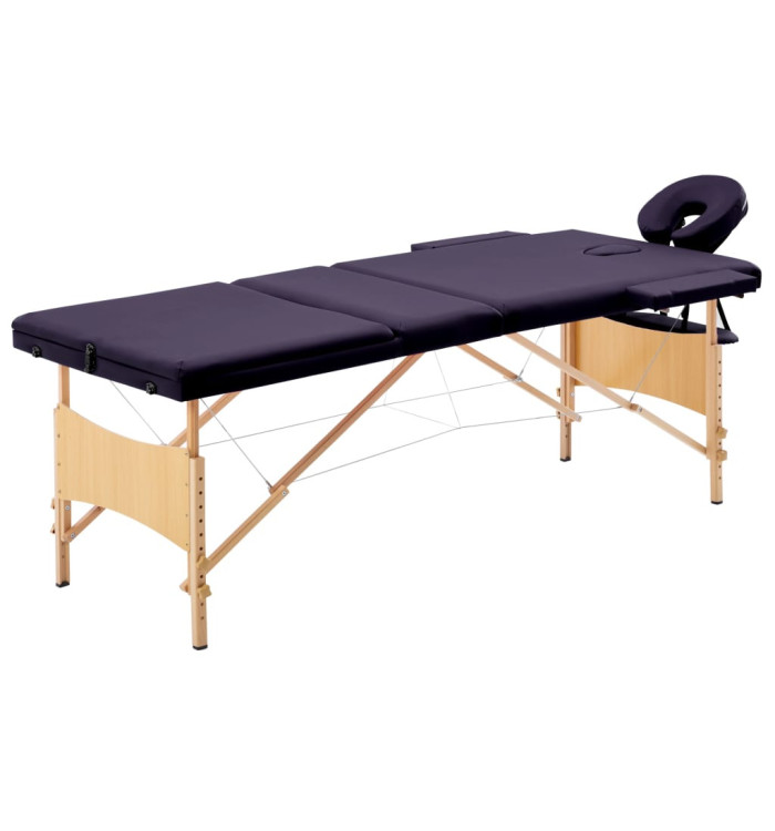 Table de massage pliable 3 zones Bois Violet | Mobilier & Déco