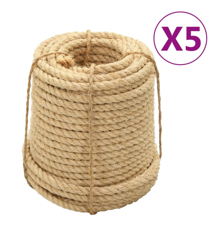 Cordes en sisal 5 pcs 14 mm 100 m | Mobilier & Déco