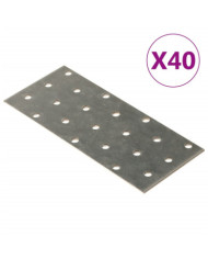 Plaques perforées 40 pcs 2 mm 140x60 mm acier galvanisé | Mobilier & Déco