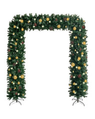 Arche d'arbre de Noël avec LED et boules vert 240 cm | Mobilier & Déco