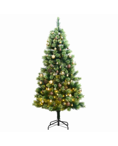 Sapin de Noël artificiel articulé 300 LED et boules 240 cm | Mobilier & Déco