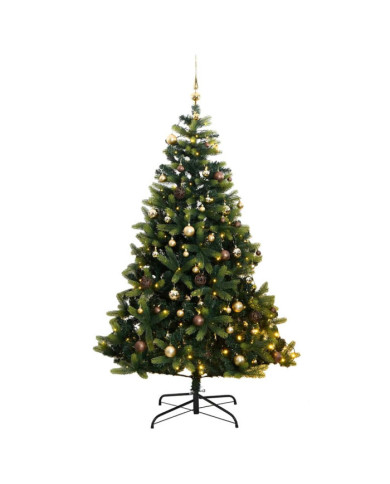 Sapin de Noël artificiel articulé 300 LED et boules 240 cm | Mobilier & Déco