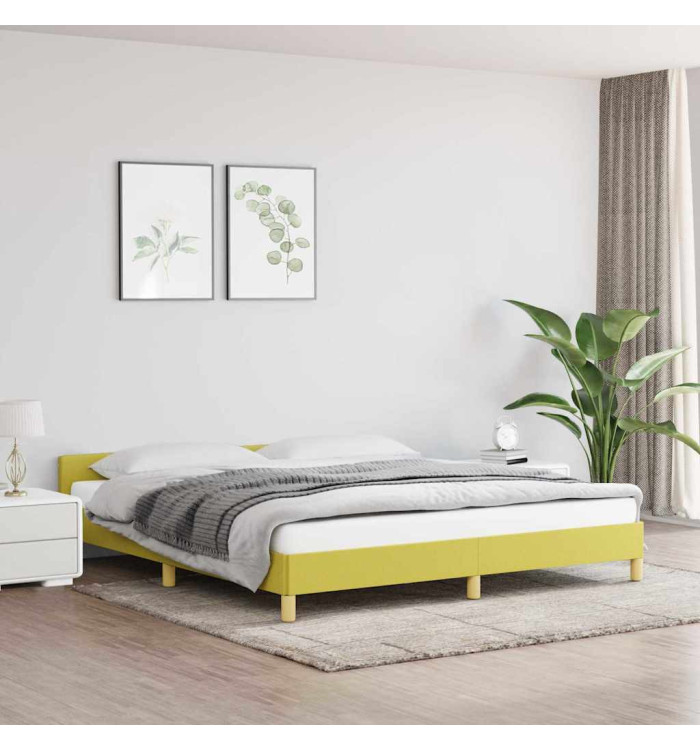 Cadre de lit sans matelas vert 180x200 cm tissu | Mobilier & Déco