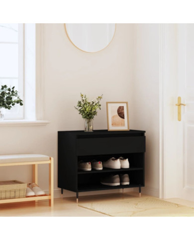 Armoire à chaussures Noir 70x36x60 cm Bois d'ingénierie | Mobilier & Déco