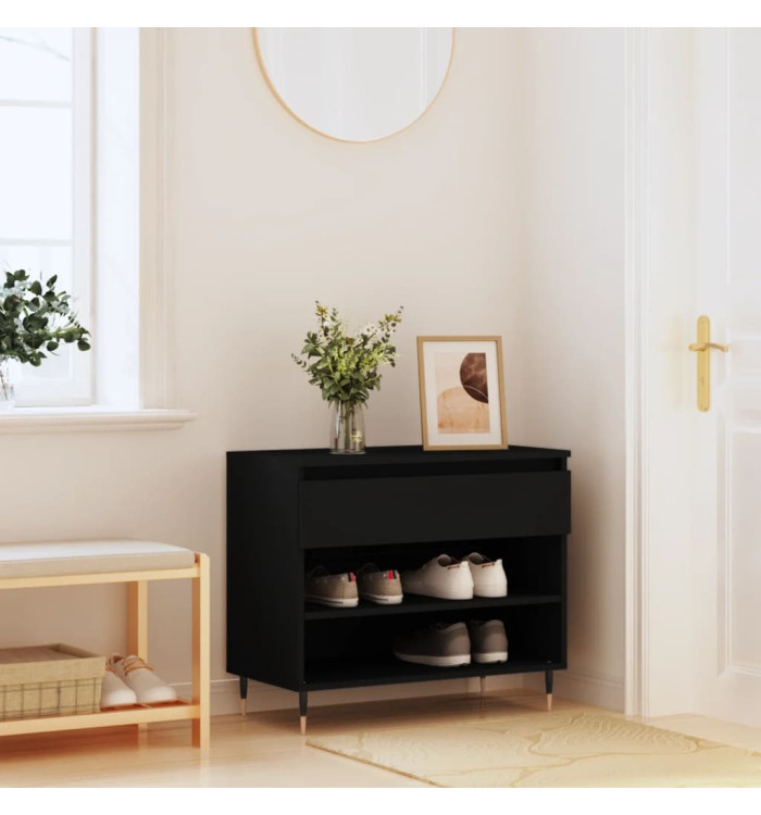 Armoire à chaussures Noir 70x36x60 cm Bois d'ingénierie | Mobilier & Déco