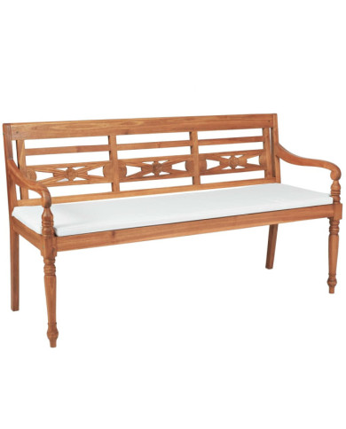Banc Batavia avec coussin 150 cm Teck | Mobilier & Déco