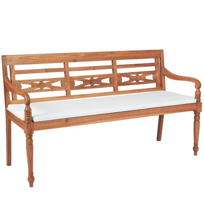 Banc Batavia avec coussin 150 cm Teck | Mobilier & Déco