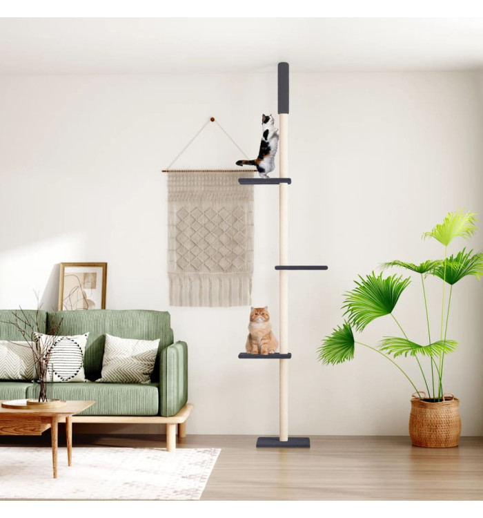 Arbre à chat du sol au plafond Gris foncé 267,5-297,5 cm | Mobilier & Déco