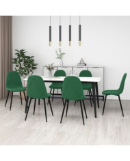 Chaises à manger lot de 6 vert foncé velours | Mobilier & Déco