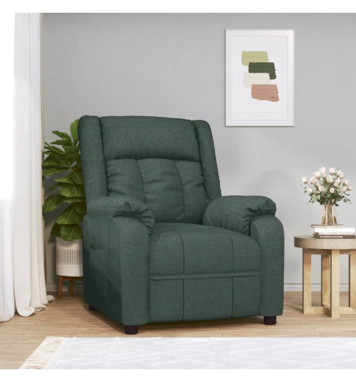 Fauteuil inclinable Vert foncé Tissu | Mobilier & Déco
