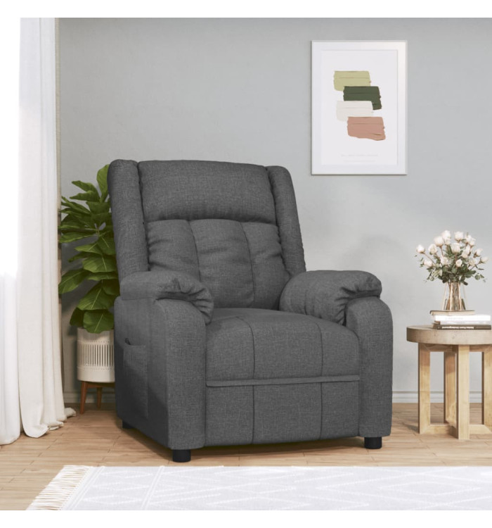 Fauteuil inclinable Gris foncé Tissu | Mobilier & Déco
