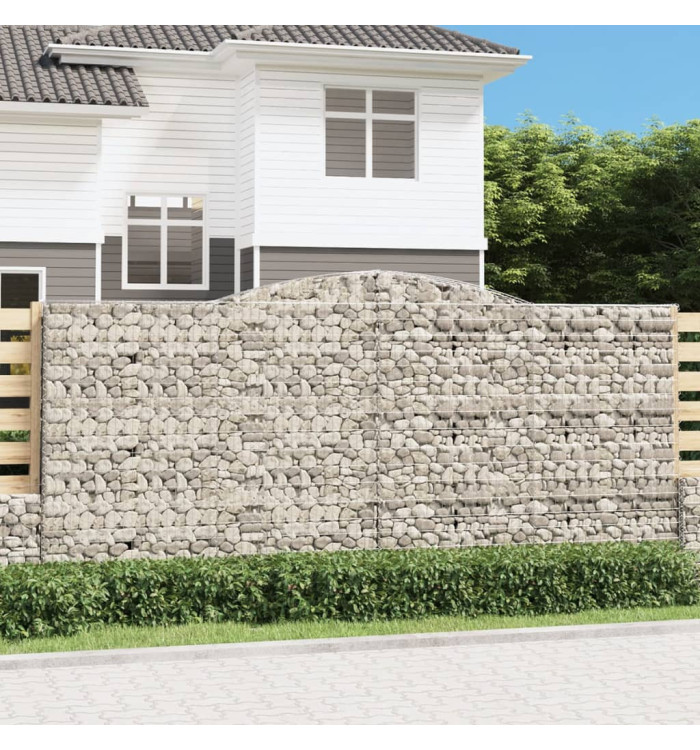 Paniers à gabions arqués 25 pcs 400x30x180/200 cm Fer galvanisé | Mobilier & Déco