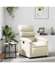 Fauteuil inclinable Crème Similicuir | Mobilier & Déco