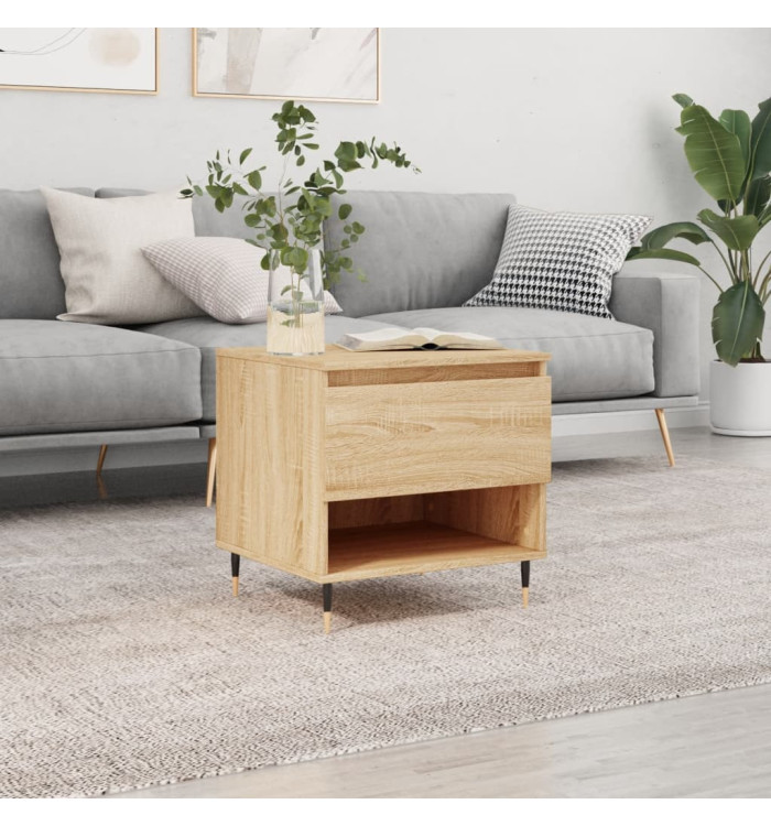 Table basse chêne sonoma 50x46x50 cm bois d'ingénierie | Mobilier & Déco