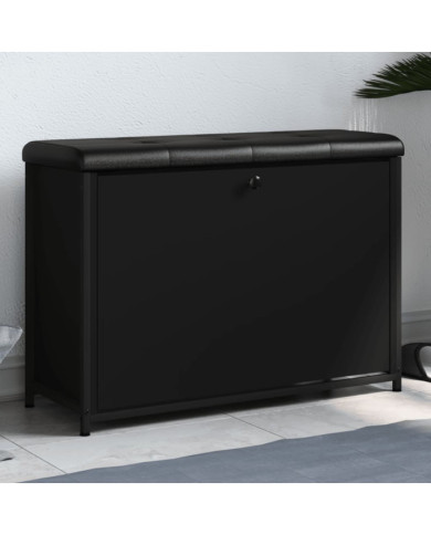 Banc à chaussures avec tiroir rabattable noir 82x32x56 cm | Mobilier & Déco