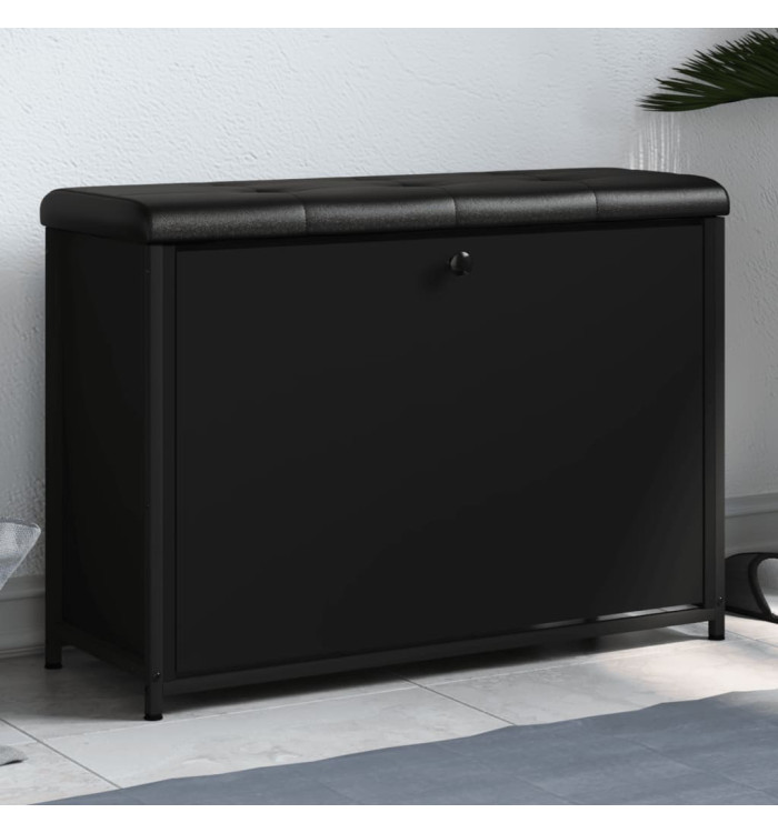 Banc à chaussures avec tiroir rabattable noir 82x32x56 cm | Mobilier & Déco