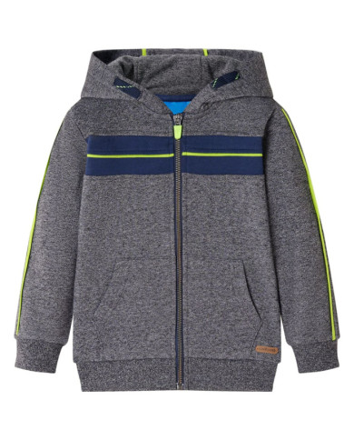 Sweat-shirt à capuche fermeture éclair enfants gris mélangé 140 | Mobilier & Déco