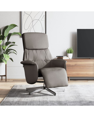 Fauteuil inclinable avec repose-pieds taupe tissu | Mobilier & Déco