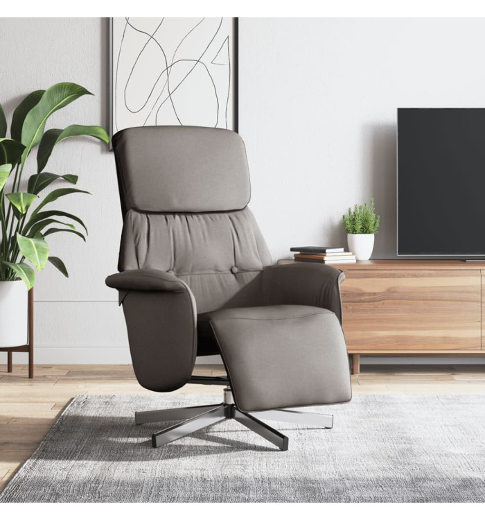 Fauteuil inclinable avec repose-pieds taupe tissu | Mobilier & Déco