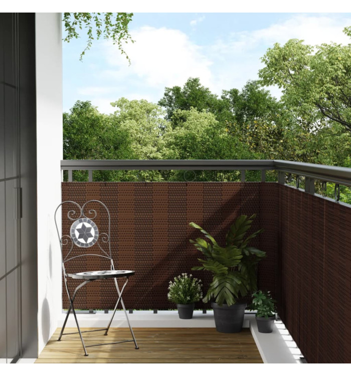 Paravent de balcon brun et noir 300x100 cm résine tressée | Mobilier & Déco