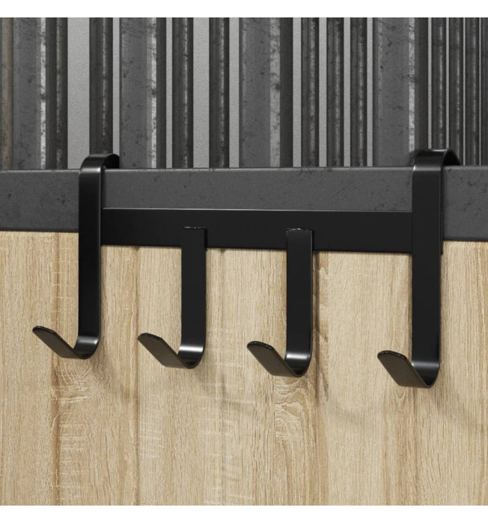Porte-bride avec 4 crochets noir acier | Mobilier & Déco