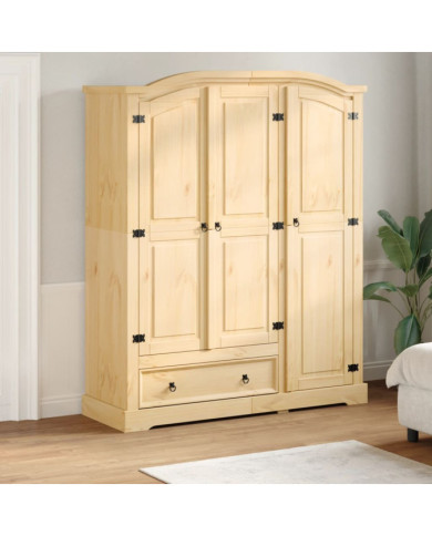 Garde-robe Corona 151,5x52x186 cm bois de pin massif | Mobilier & Déco