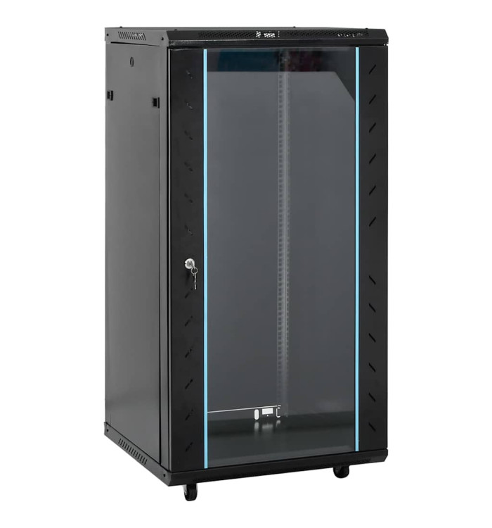Coffret de réseau 22U 19" IP20 noir 60x60x120 cm | Mobilier & Déco