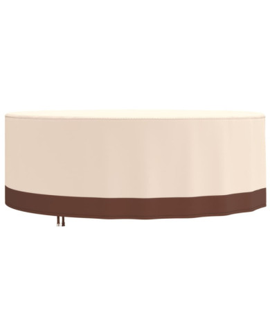 Housse de salon de jardin rond beige Ø 244x71 cm oxford 600D | Mobilier & Déco