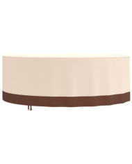 Housse de salon de jardin rond beige Ø 244x71 cm oxford 600D | Mobilier & Déco