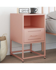 Table de chevet rose 36x39x60,5 cm acier | Mobilier & Déco