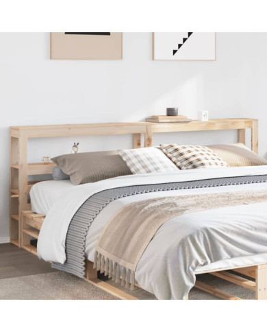 Tête de lit avec étagères 200 cm bois massif de pin | Mobilier & Déco