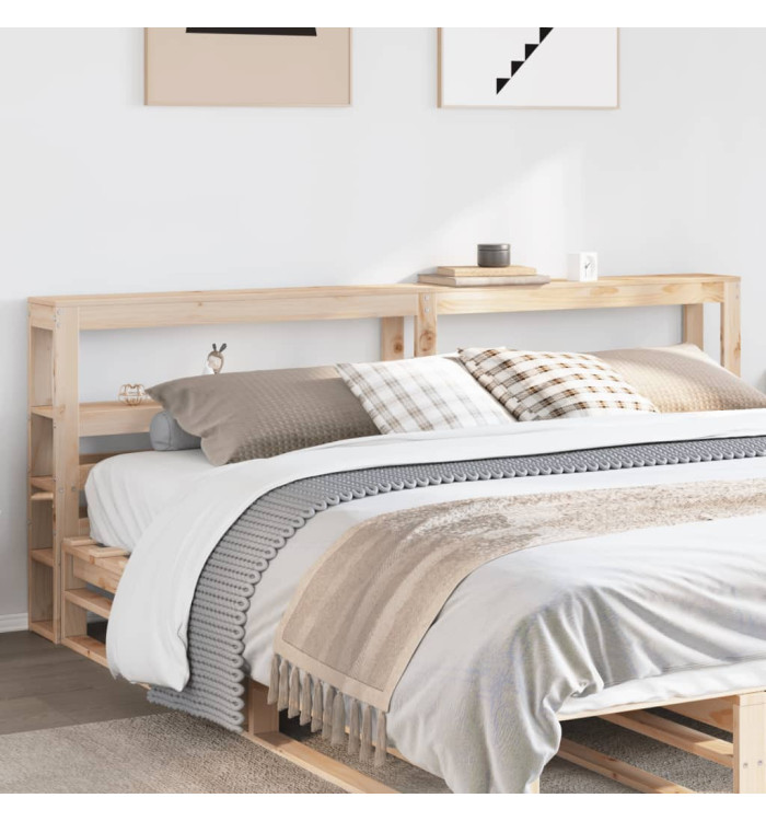 Tête de lit avec étagères 200 cm bois massif de pin | Mobilier & Déco