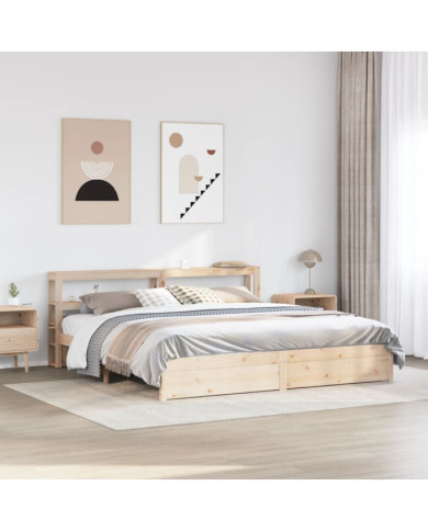 Cadre de lit avec tête de lit sans matelas 200x200 cm | Mobilier & Déco