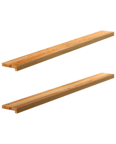 Appuis de fenêtre 2 pcs marron clair bois de chêne massif | Mobilier & Déco
