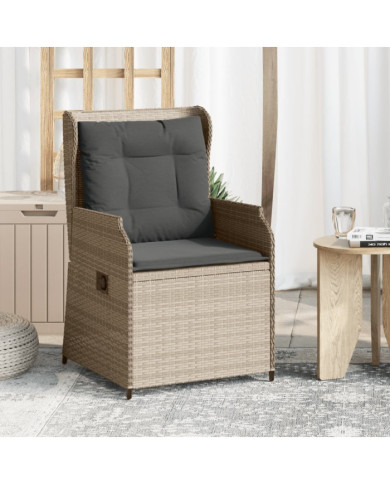 Chaises inclinables jardin lot de 2 et coussins résine tressée | Mobilier & Déco