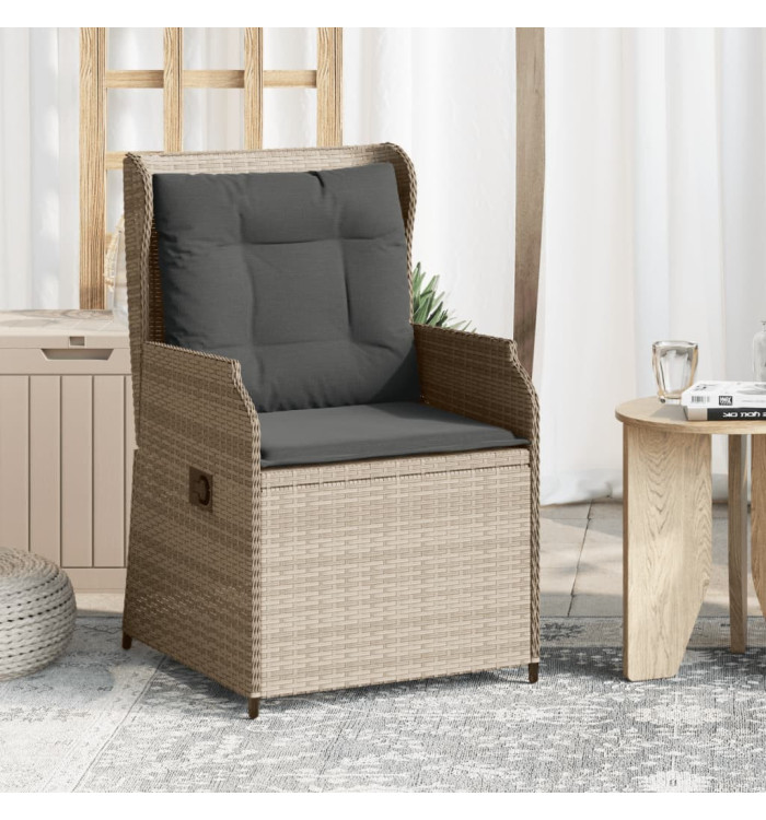 Chaises inclinables jardin lot de 2 et coussins résine tressée | Mobilier & Déco