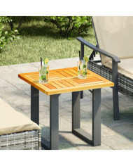 Dessus de table 50x50x2 cm carré bois massif d'acacia | Mobilier & Déco